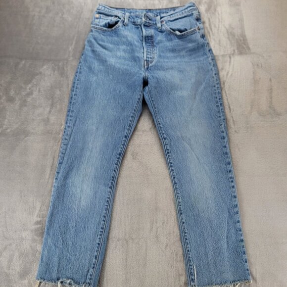 Levis 501 Jeans Mens 28x25 Fit Straight Leg Button Fly stone wash - Picture 1 of 9
